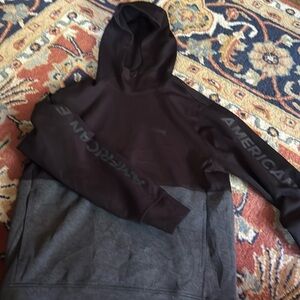 American Eagle men’s Large Hoodie Black and grey colorblock